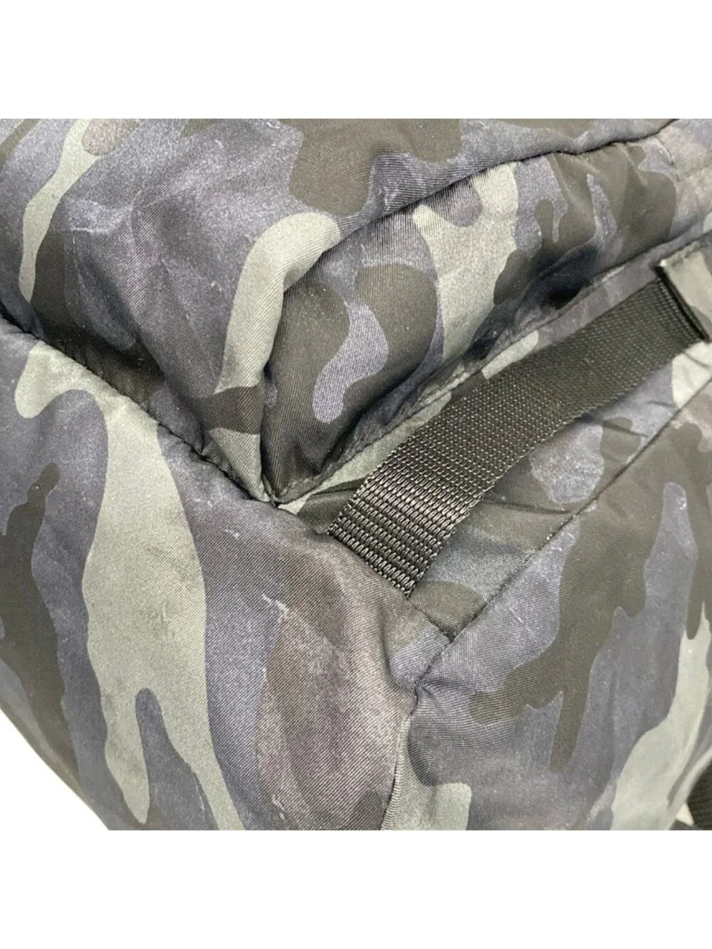Prada Backpack Dark Navy Gray Multi Leather Tag Camouflage Pattern